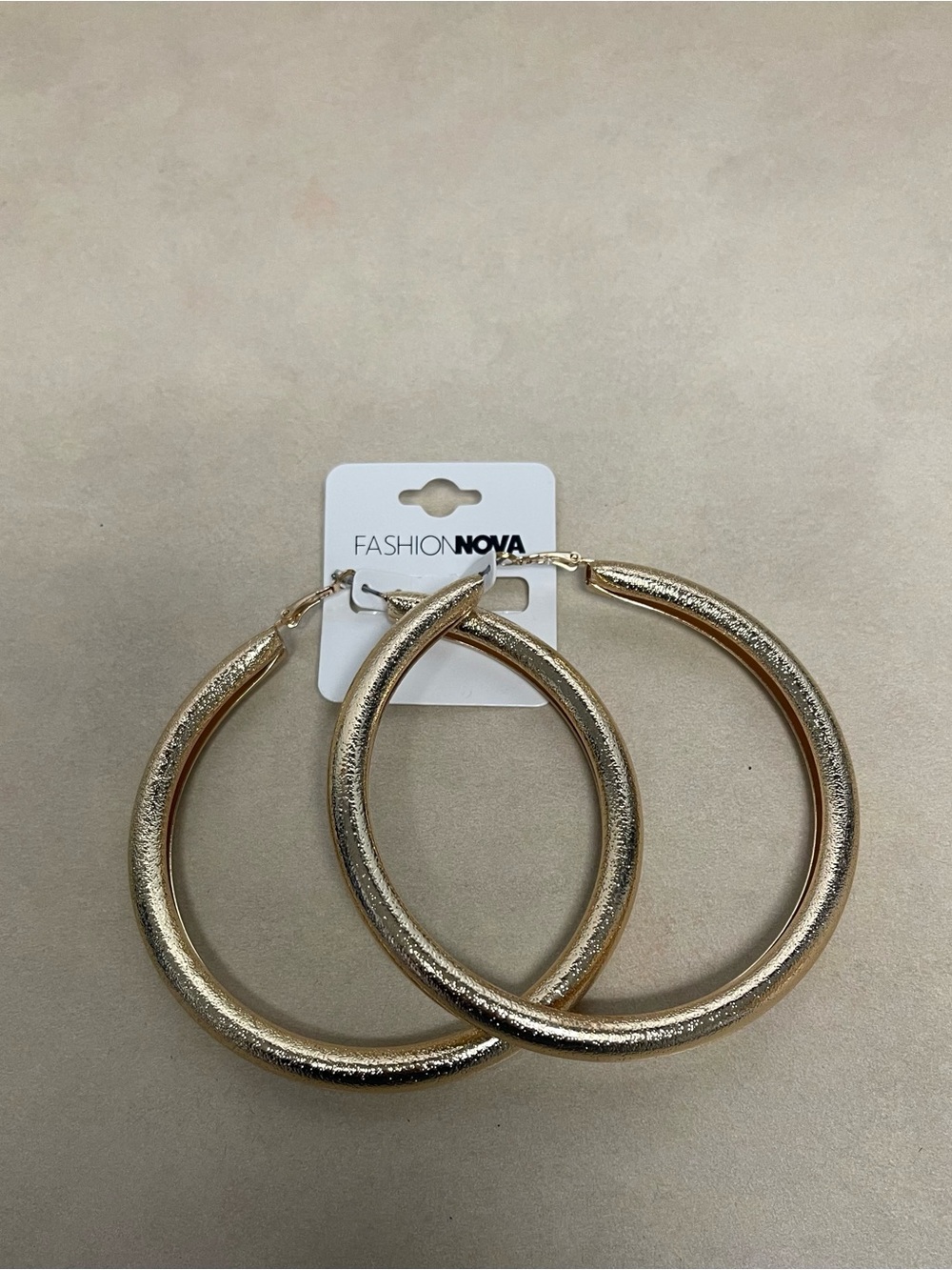 Fashion Nova Gold Chunky Textured Hoop Earrings